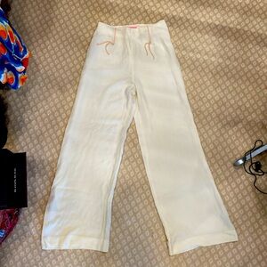 Cream  wide fit pant side zipper I don’t ever remember wearing them